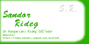 sandor rideg business card